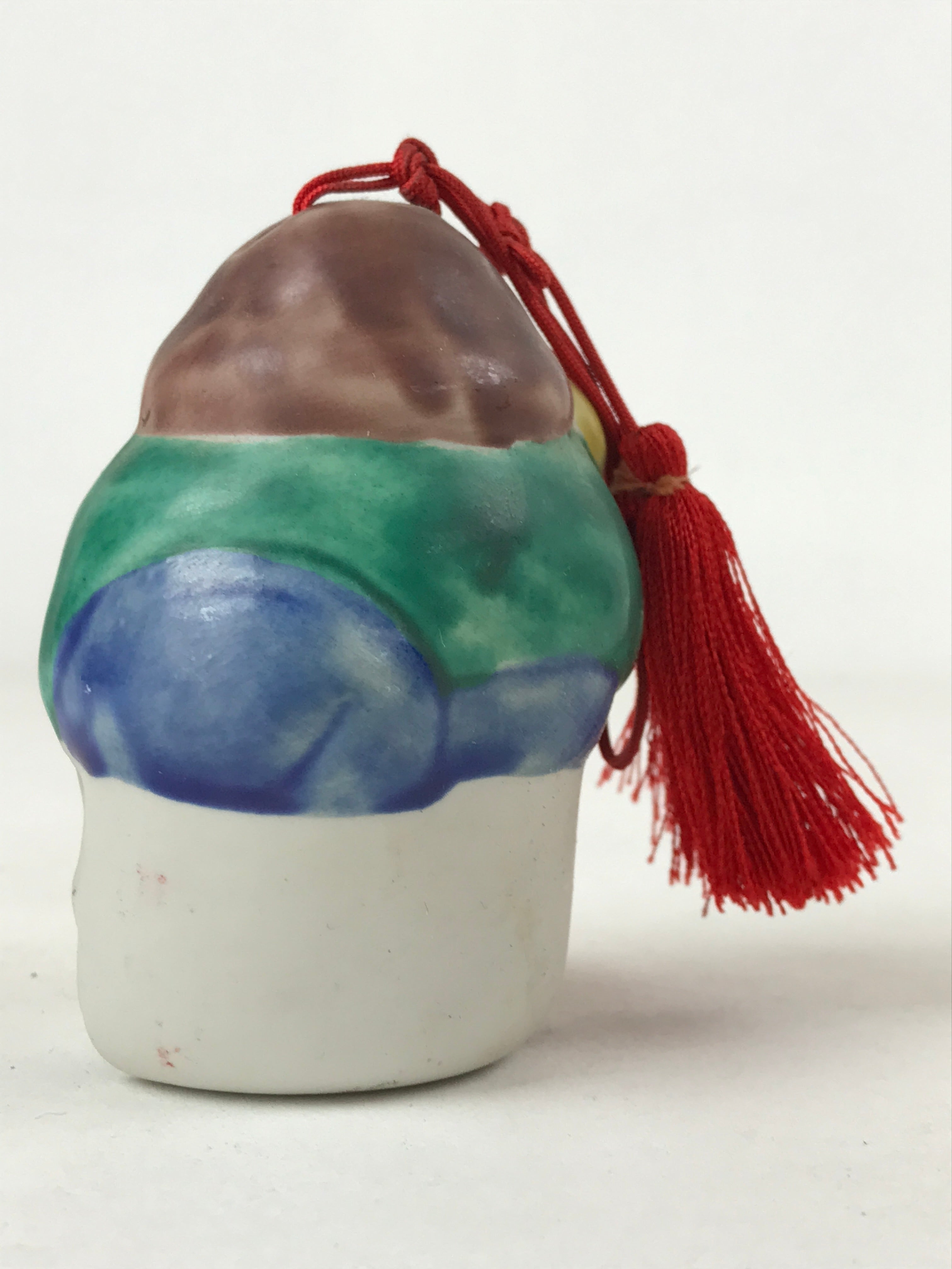 Japanese Porcelain Bell Dorei Vtg Kutani Ware 7 Lucky Gods Daikokuten DR504