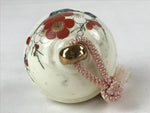Japanese Porcelain Bell Dorei Vtg Kutani Ware Ume Plum Blossoms White Red DR508