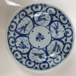 Japanese Porcelain Bowl Kobachi Vtg Side Dish Blue White Rabbits Usagi PY946