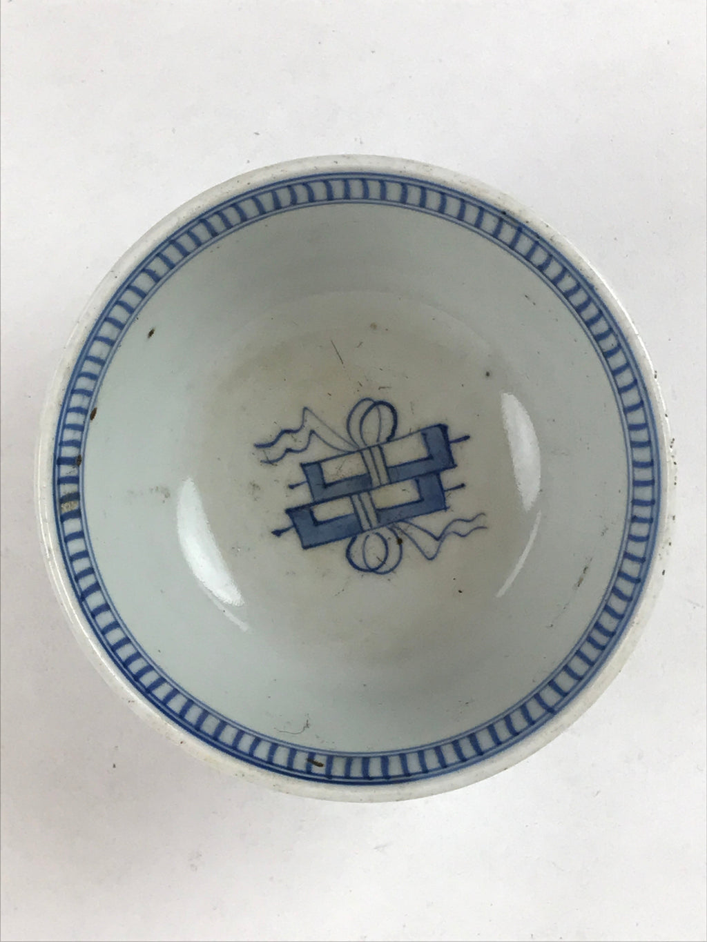 Japanese Porcelain Bowl Vtg Lidded Blue Birds Foliage Chawan Pottery PY496
