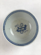 Japanese Porcelain Bowl Vtg Lidded Blue Birds Foliage Chawan Pottery PY496