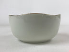 Japanese Porcelain Bowl Vtg Wavy Edge Chrysanthemum Floral White Red Gold PY594