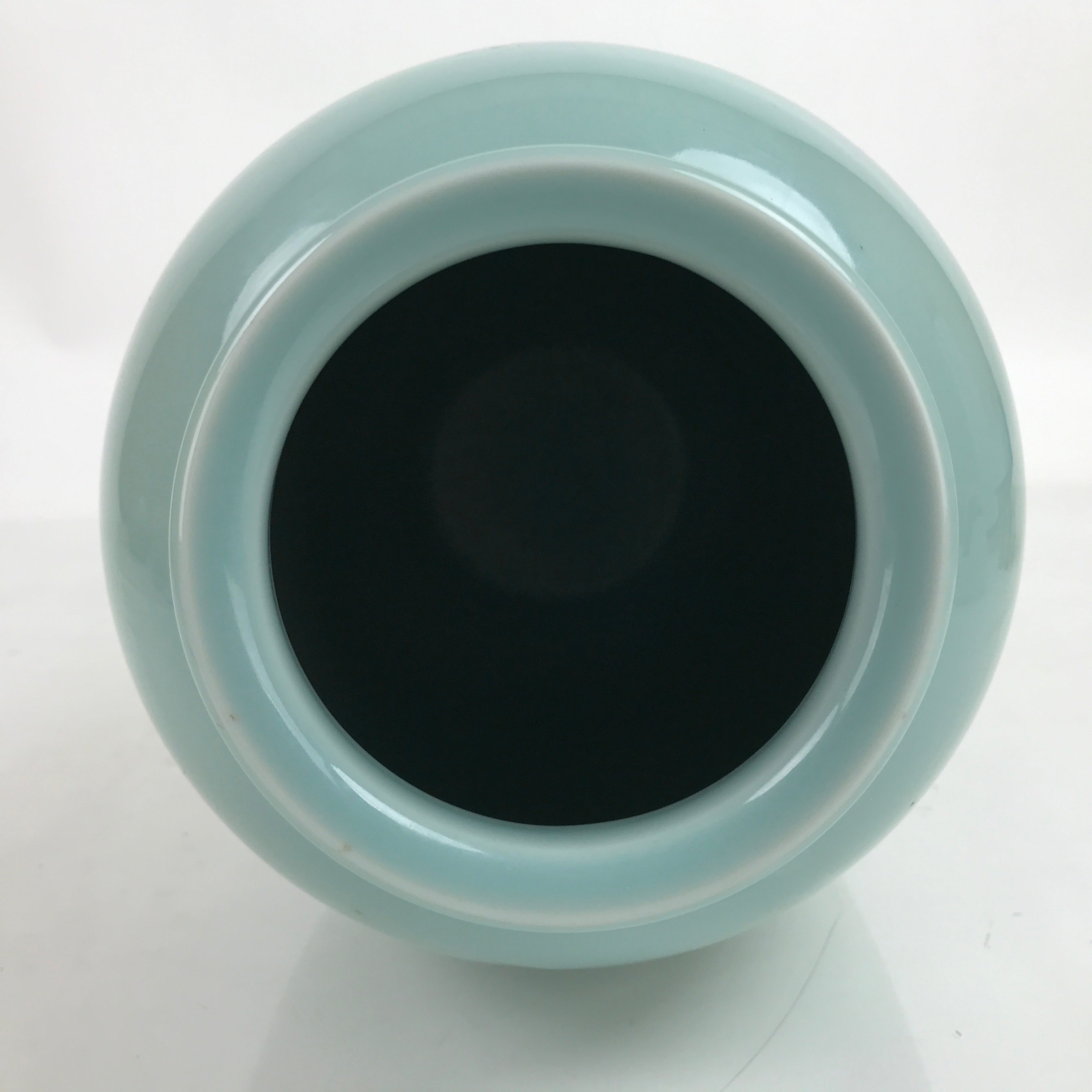 Japanese Porcelain Celadon Flower Vase Vtg Ikebana Kabin Blue Green Bamboo FK131