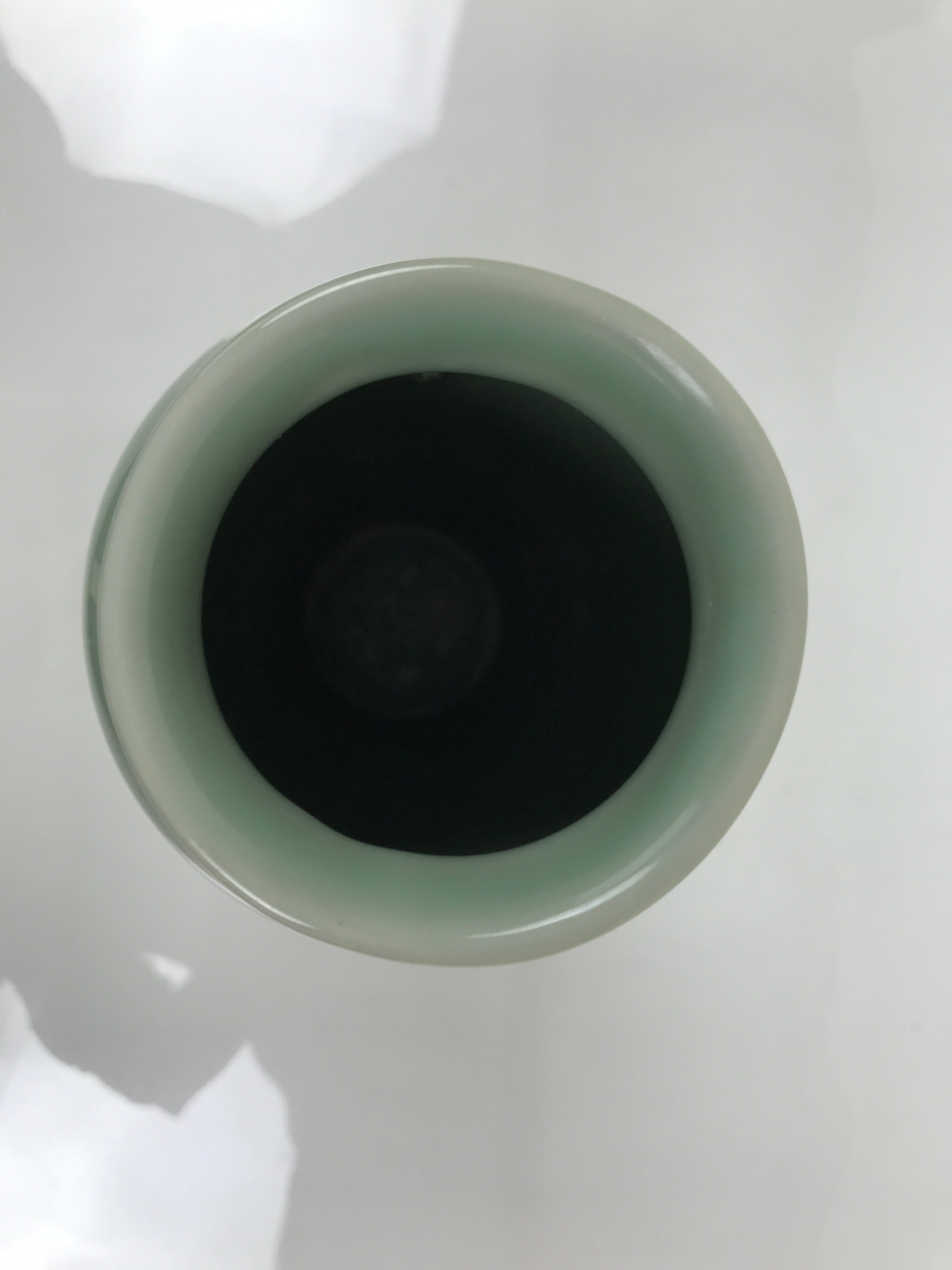 Japanese Porcelain Celadon Flower Vase Vtg Ikebana Kabin Green Leaf Seiji FK213