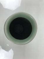 Japanese Porcelain Celadon Flower Vase Vtg Ikebana Kabin Green Leaf Seiji FK213