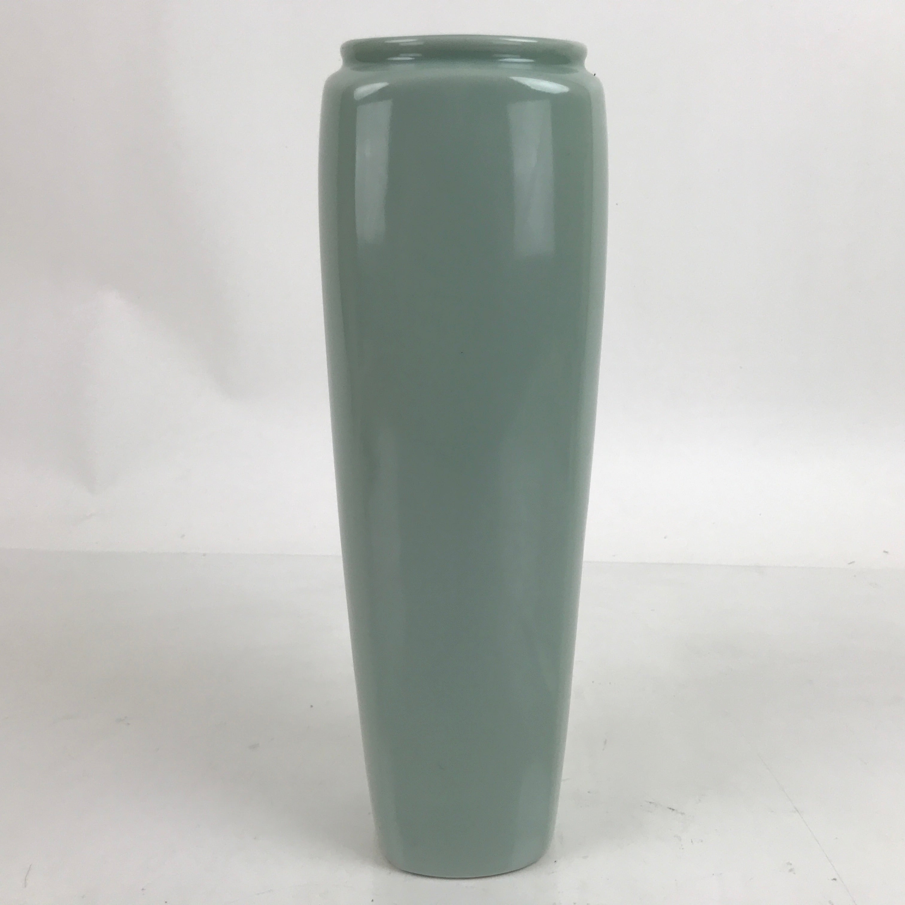 Japanese Porcelain Celadon Flower Vase Vtg Ikebana Tall Kabin Light Green FK123