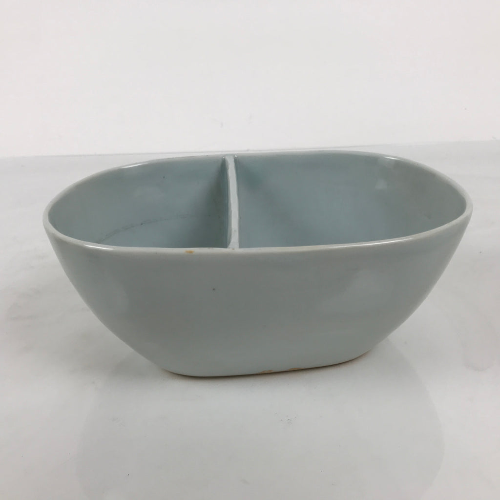 Japanese Porcelain Celadon Serving Bowl Vtg Two Section Seiji Green Hachi Y574