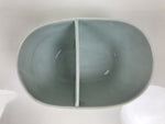 Japanese Porcelain Celadon Serving Bowl Vtg Two Section Seiji Green Hachi Y574