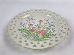 Japanese Porcelain Decorative Ozara Plate Vtg Floral White Purple Red PY486