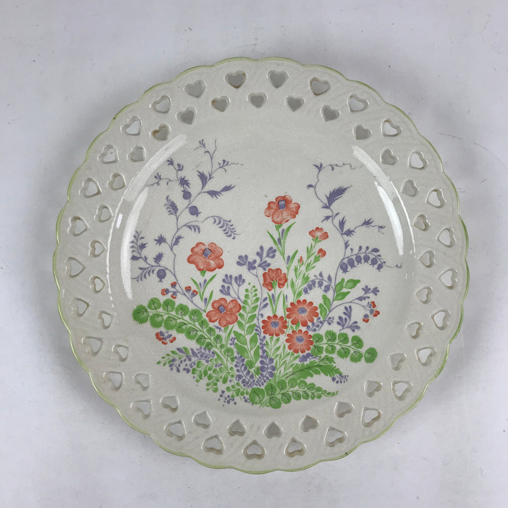 Japanese Porcelain Decorative Ozara Plate Vtg Floral White Purple Red PY486