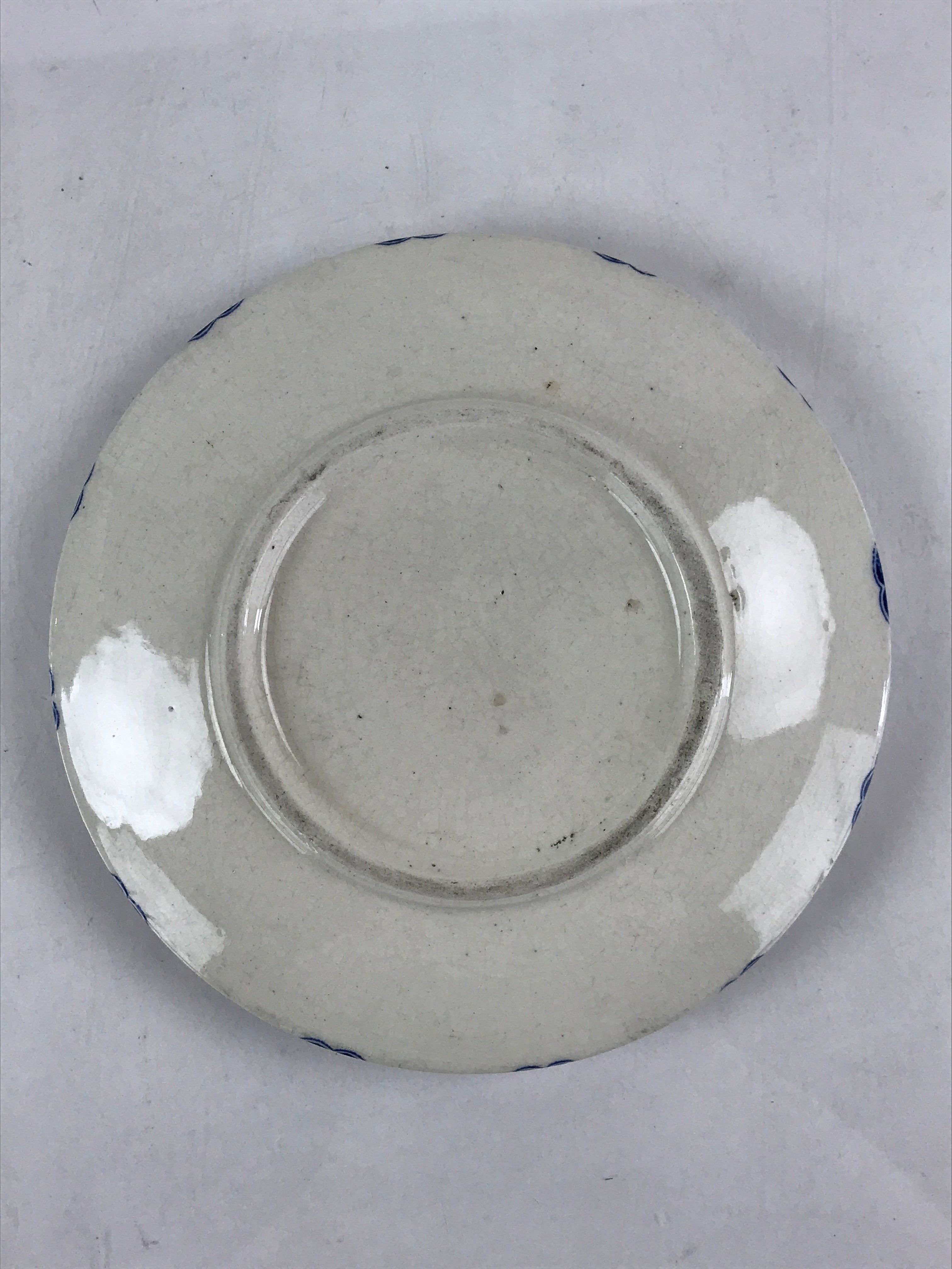 Japanese Porcelain Deep Plate Shallow Bowl Vtg Hand Painted Shrimp White PY443