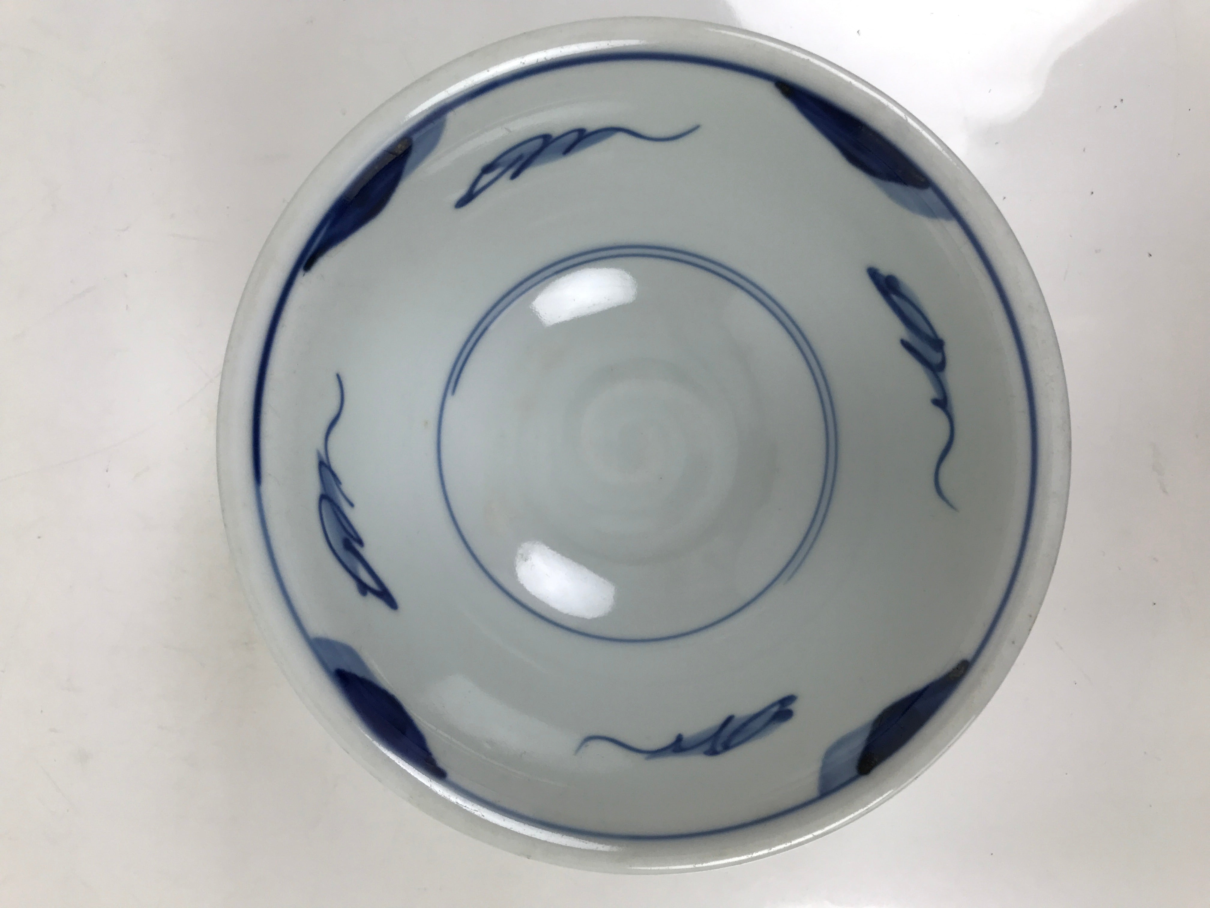 Japanese Porcelain Donburi Bowl Soba Udon Noodle Soup Blue White Sometsuke Y398