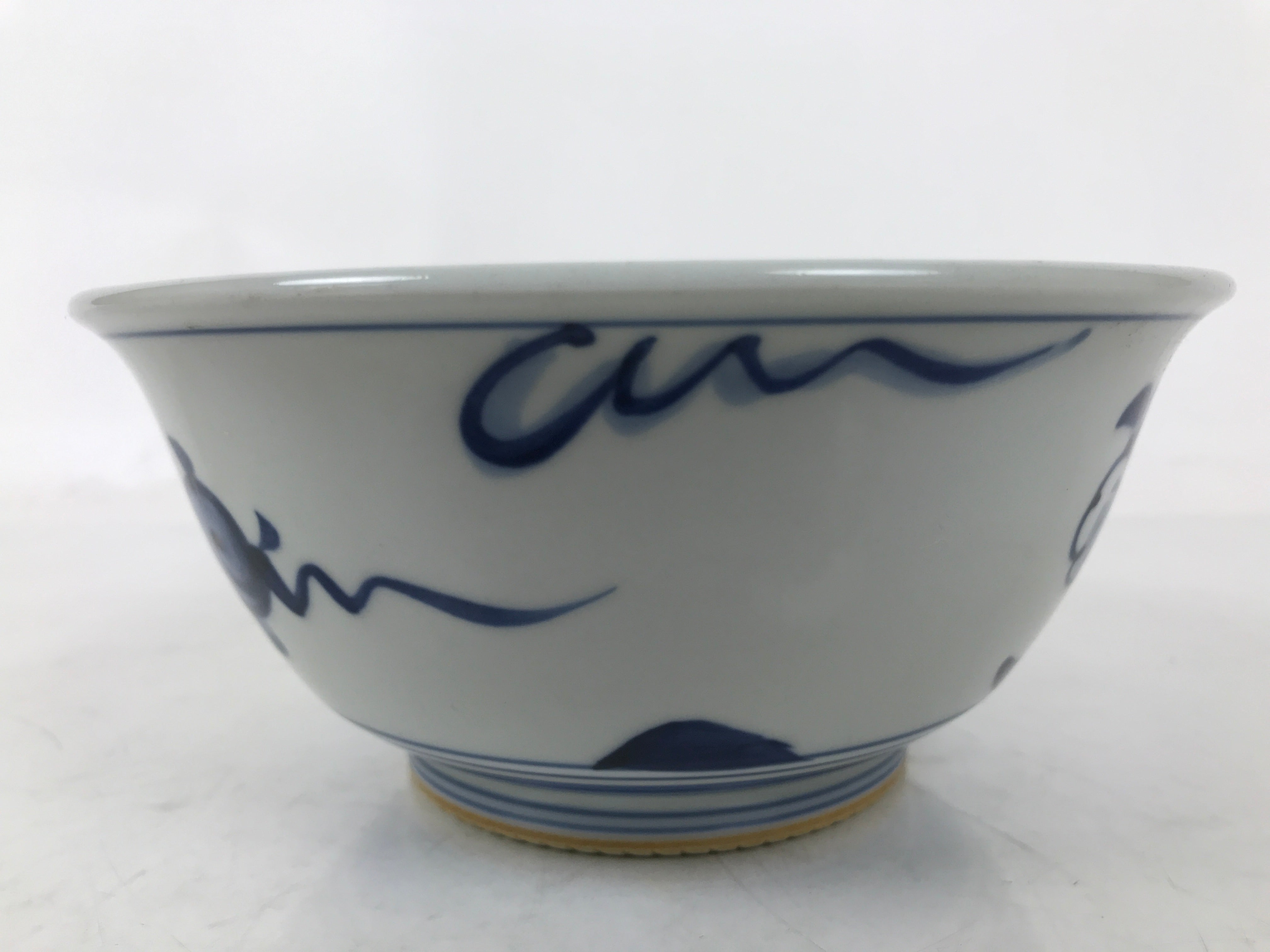 Japanese Porcelain Donburi Bowl Soba Udon Noodle Soup Blue White Sometsuke Y399