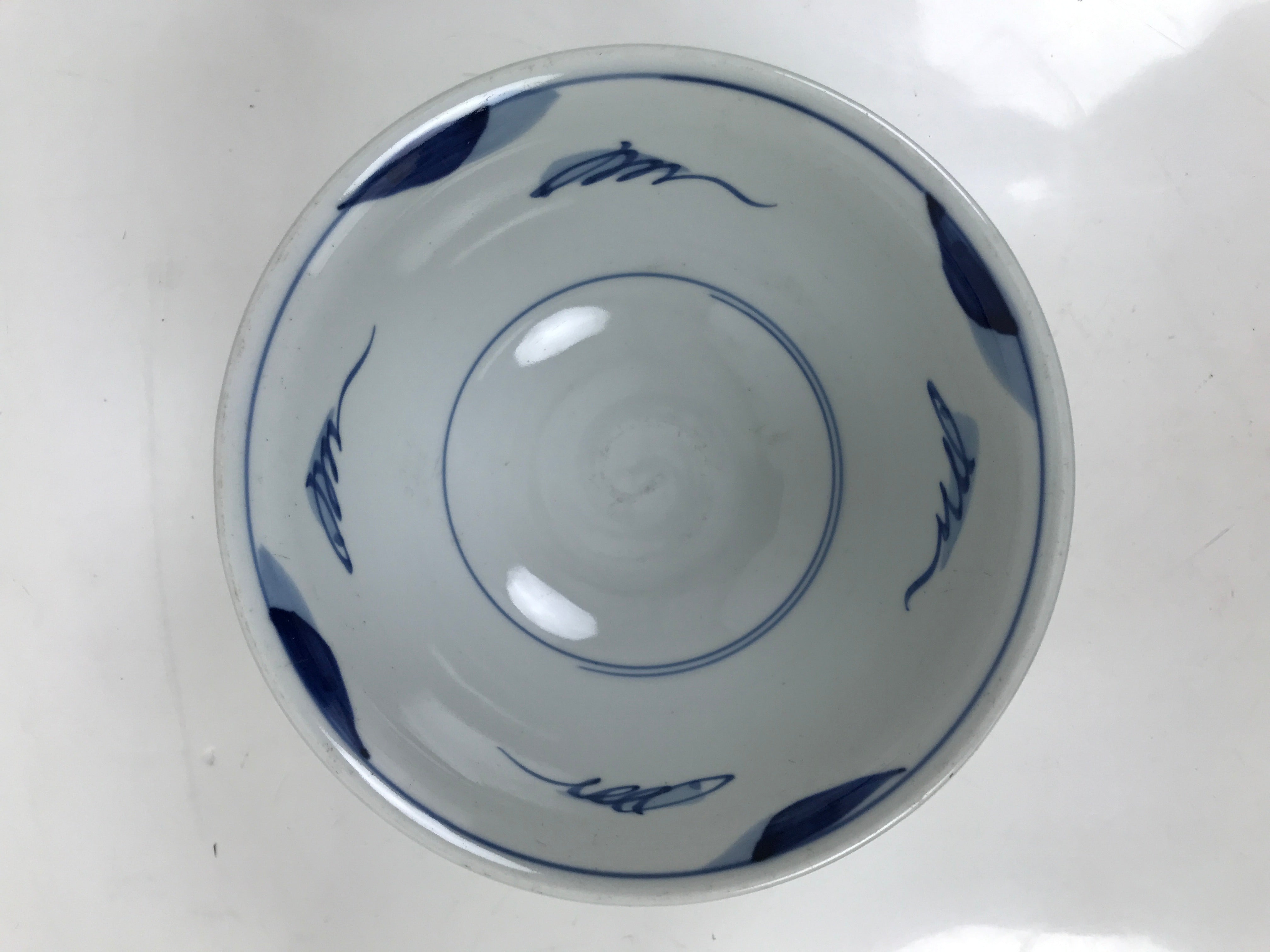 Japanese Porcelain Donburi Bowl Soba Udon Noodle Soup Blue White Sometsuke Y399