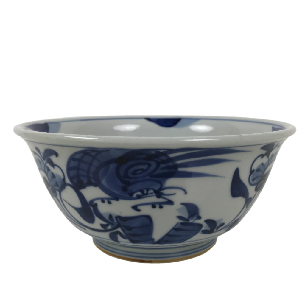 Japanese Porcelain Donburi Bowl Soba Udon Noodle Soup Blue White Sometsuke Y399