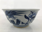 Japanese Porcelain Donburi Bowl Soba Udon Noodle Soup Blue White Sometsuke Y400