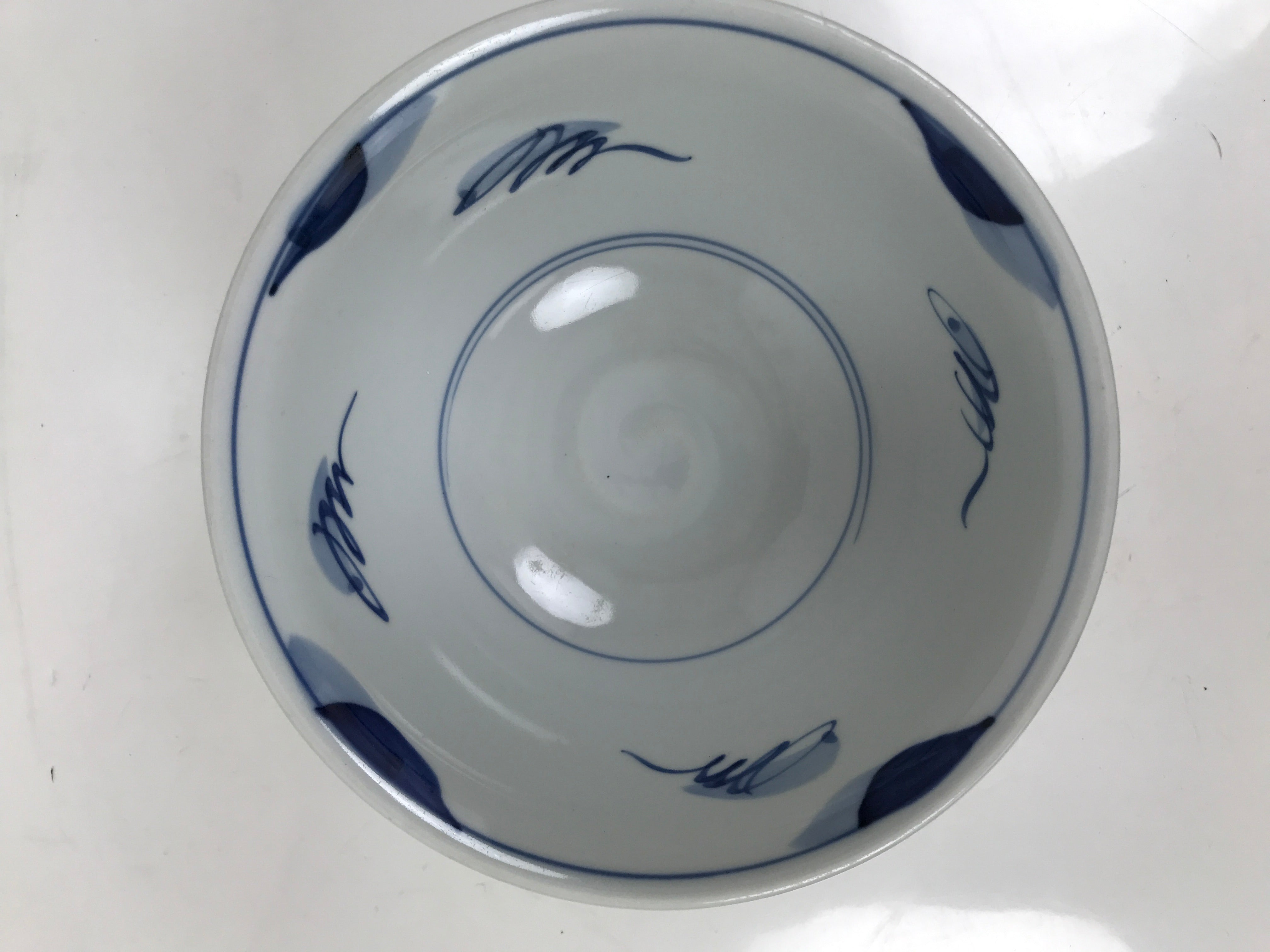 Japanese Porcelain Donburi Bowl Soba Udon Noodle Soup Blue White Sometsuke Y400