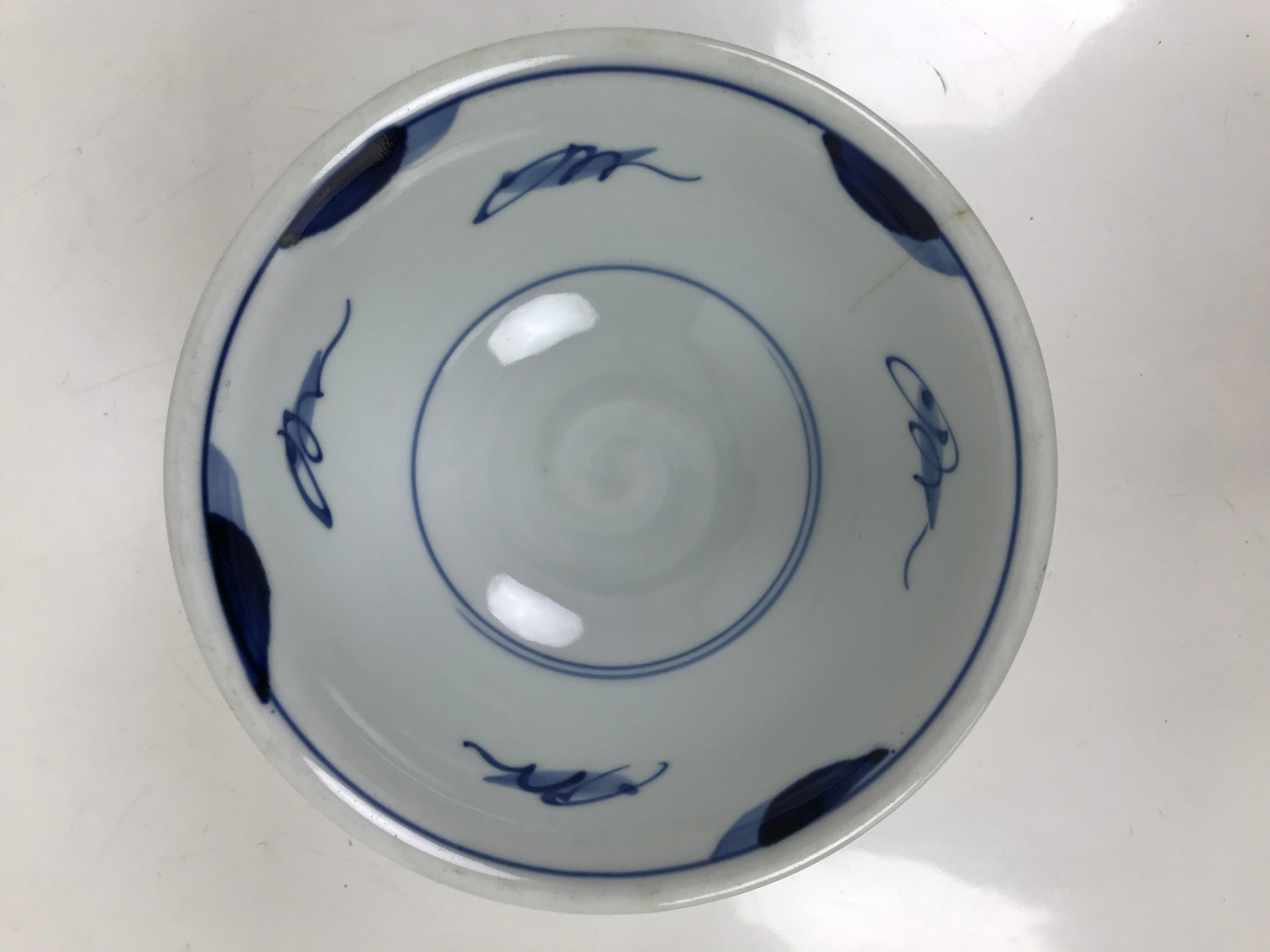 Japanese Porcelain Donburi Bowl Soba Udon Noodle Soup Blue White Sometsuke Y401