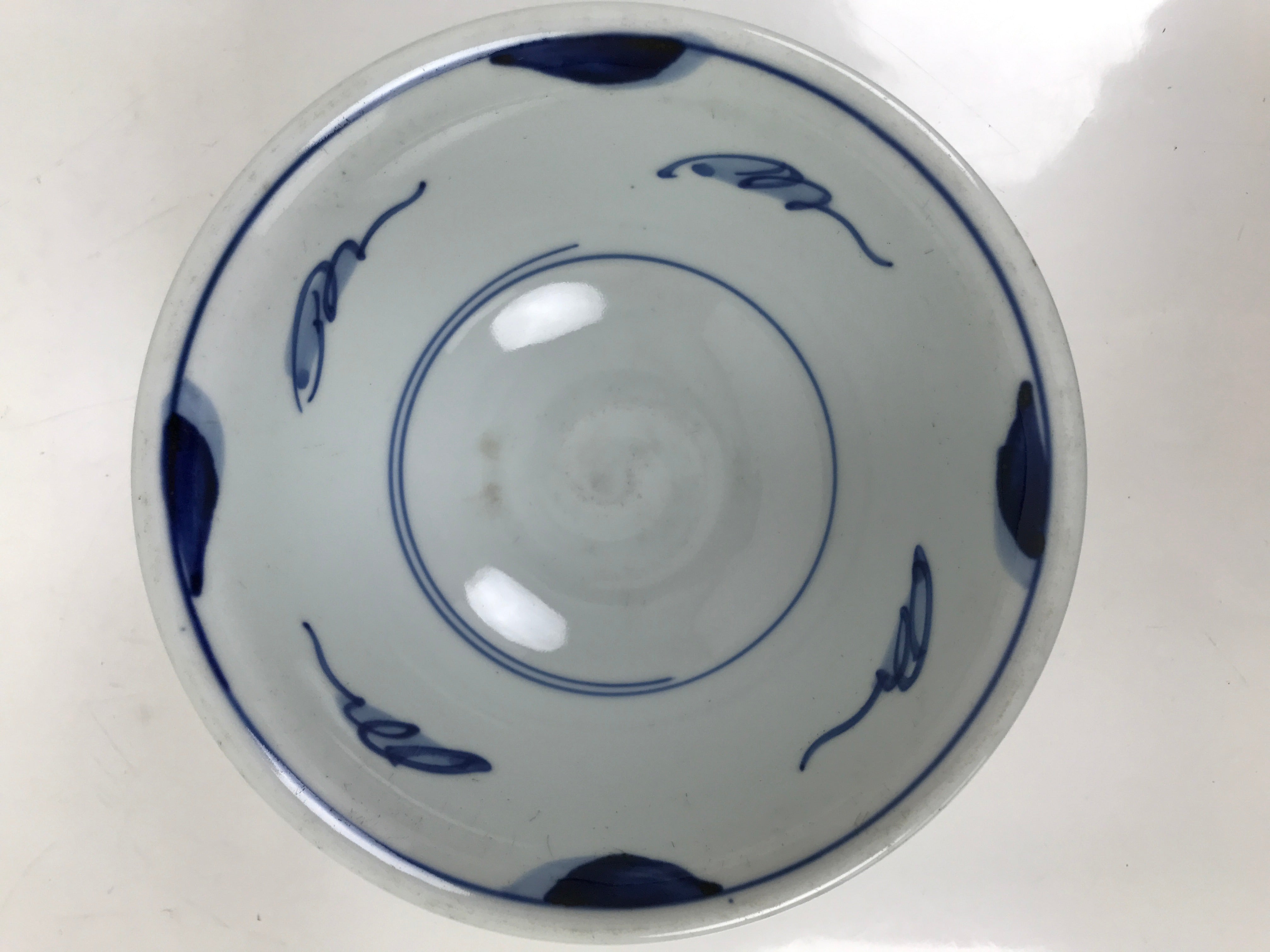 Japanese Porcelain Donburi Bowl Soba Udon Noodle Soup Blue White Sometsuke Y402