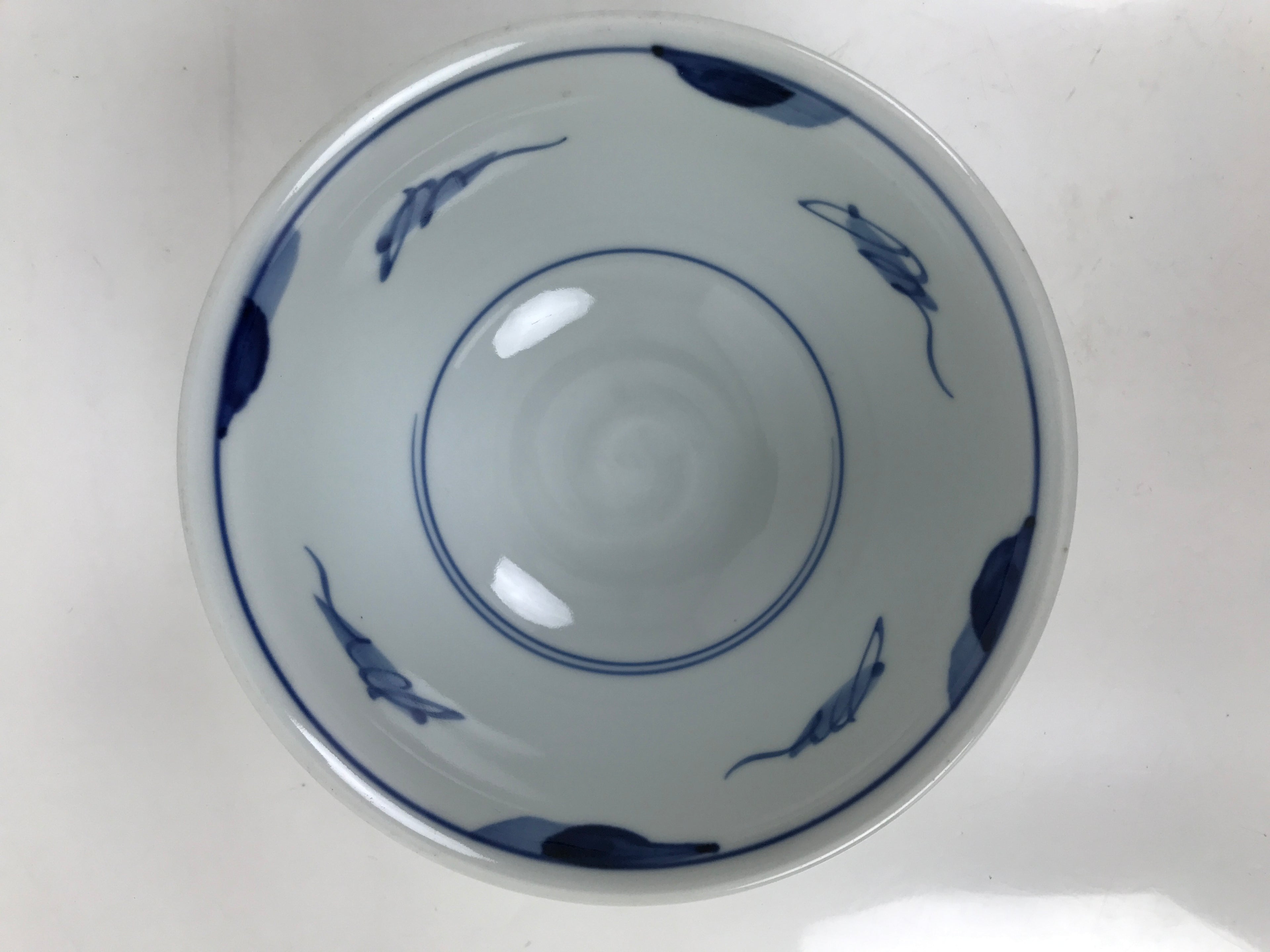 Japanese Porcelain Donburi Bowl Soba Udon Noodle Soup Blue White Sometsuke Y403