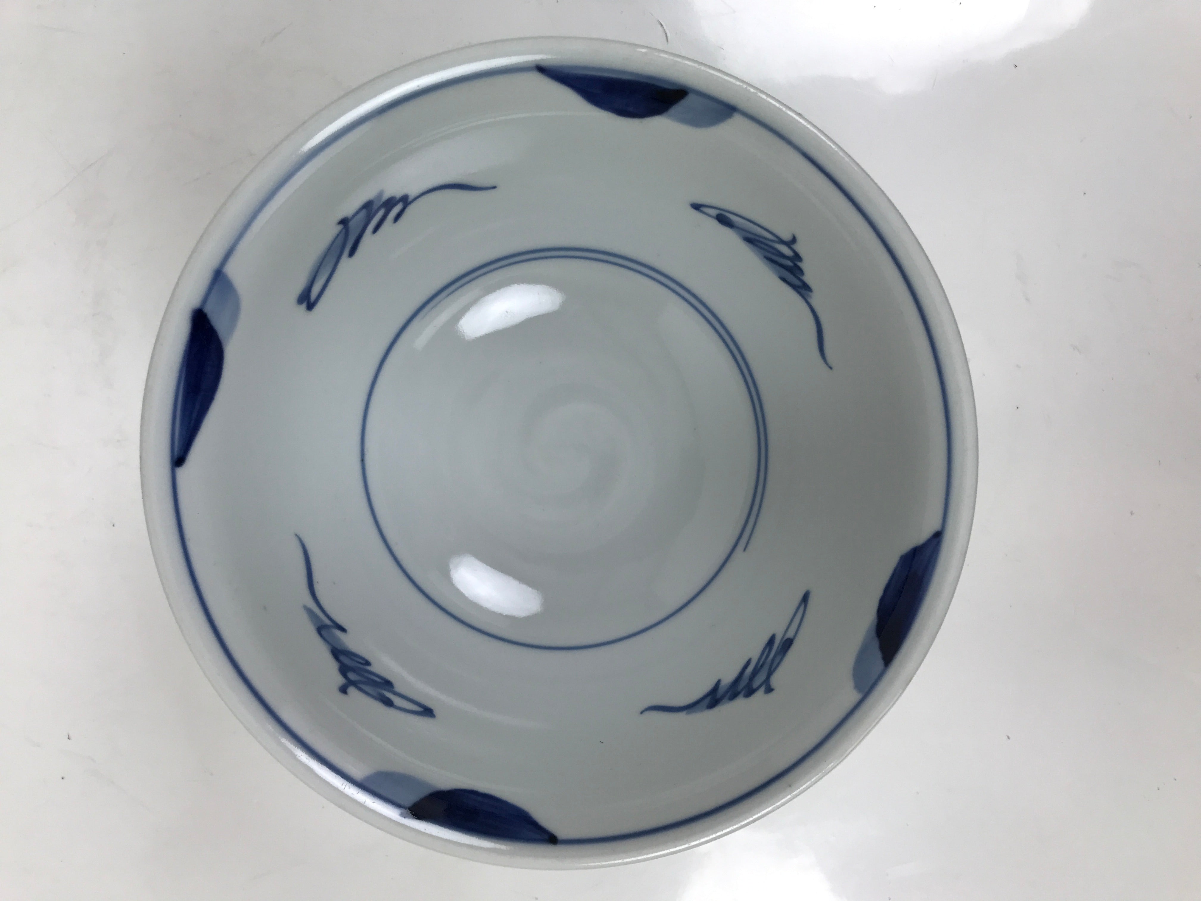 Japanese Porcelain Donburi Bowl Soba Udon Noodle Soup Blue White Sometsuke Y404