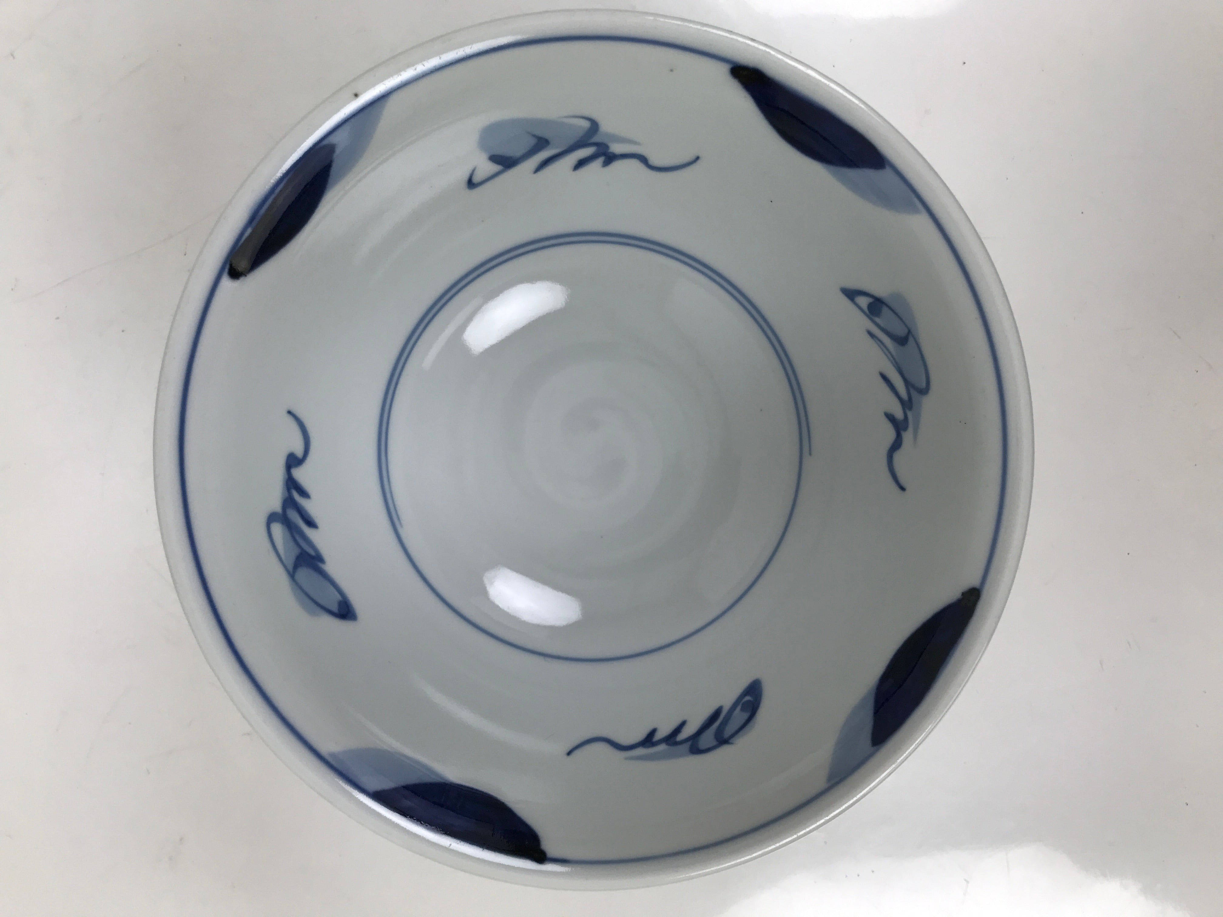 Japanese Porcelain Donburi Bowl Soba Udon Noodle Soup Blue White Sometsuke Y405