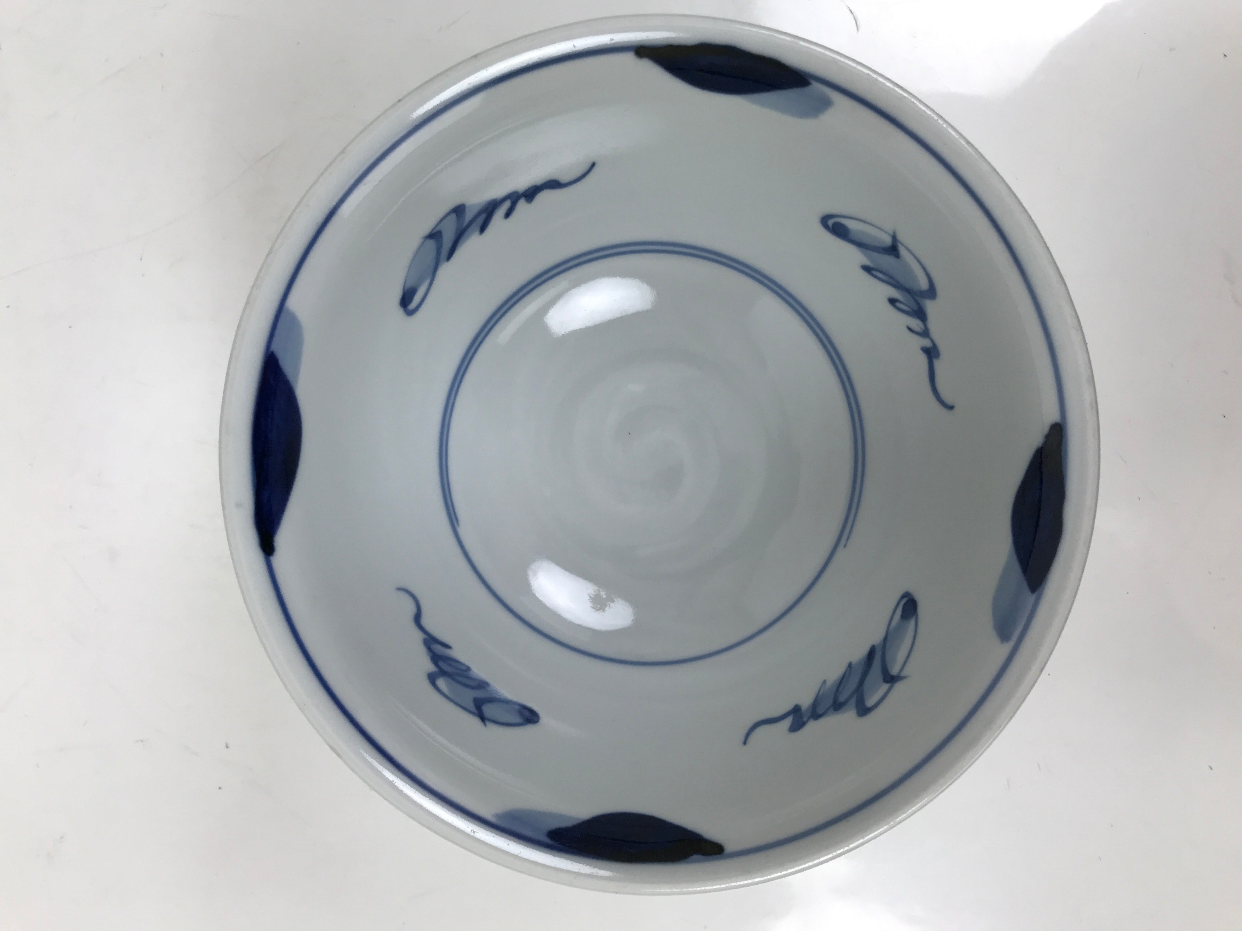 Japanese Porcelain Donburi Bowl Soba Udon Noodle Soup Blue White Sometsuke Y406