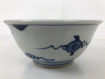 Japanese Porcelain Donburi Bowl Soba Udon Noodle Soup Blue White Sometsuke Y407