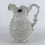 Japanese Porcelain Drink Pitcher Vtg Decorative Flower Vase White Grapes PX728