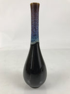 Japanese Porcelain Flower Vase Ikebana Kabin Crane Neck Karatsu Glaze Blue FK167