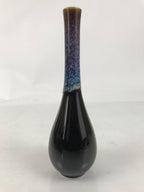 Japanese Porcelain Flower Vase Ikebana Kabin Crane Neck Karatsu Glaze Blue FK167