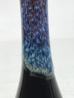 Japanese Porcelain Flower Vase Ikebana Kabin Crane Neck Karatsu Glaze Blue FK167