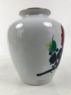 Japanese Porcelain Flower Vase Ikebana Kabin Peony White Red Hand-Painted FK176