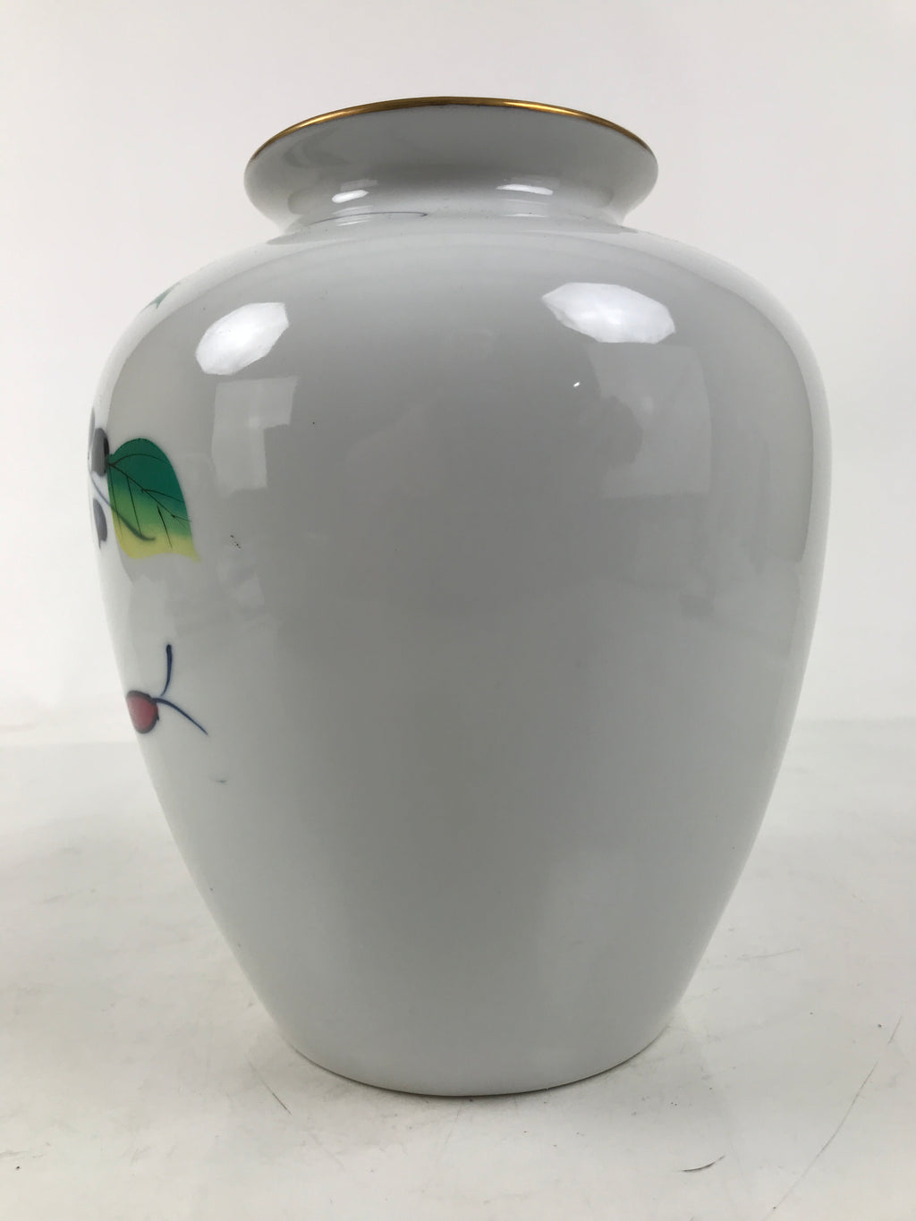 Japanese Porcelain Flower Vase Ikebana Kabin Peony White Red Hand-Painted FK176