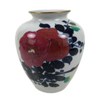 Japanese Porcelain Flower Vase Ikebana Kabin Peony White Red Hand-Painted FK176