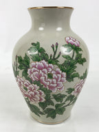 Japanese Porcelain Flower Vase Ikebana Kabin Peony White Red Hand-Painted FK182