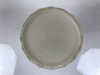 Japanese Porcelain Flower Vase Ikebana Kabin Vtg Off-White Crackle Glaze FK211
