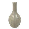 Japanese Porcelain Flower Vase Ikebana Kabin Vtg Off-White Crackle Glaze FK211