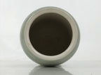Japanese Porcelain Flower Vase Ikebana Kabin Vtg Swirl Gourd Light Gray FK183
