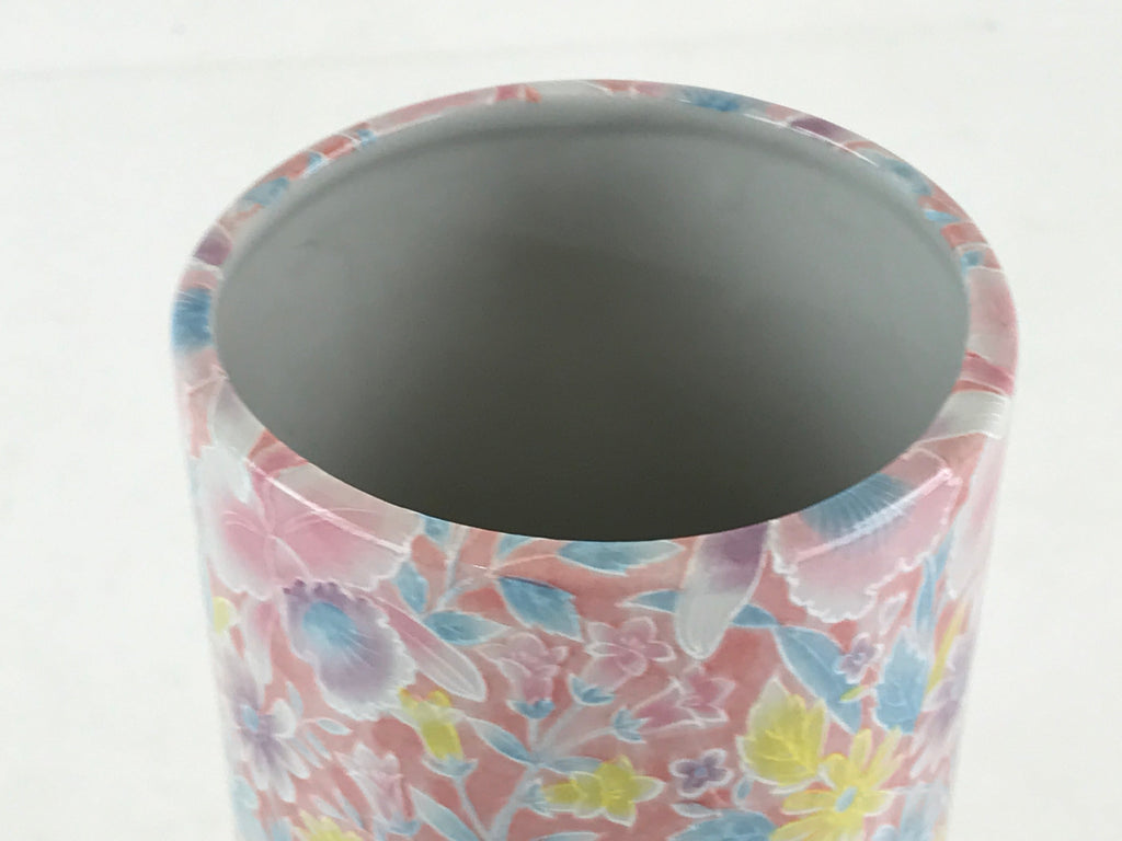Japanese Porcelain Flower Vase Kabin Floral Pattern Ikebana Pink FK20