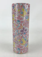 Japanese Porcelain Flower Vase Kabin Floral Pattern Ikebana Pink FK20