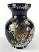 Japanese Porcelain Flower Vase Kutani ware Vtg Kabin Ikebana Arrangement FK40
