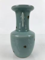 Japanese Porcelain Flower Vase Tobe Ware Vtg Tobiseiji Celadon Fish Ear FK103