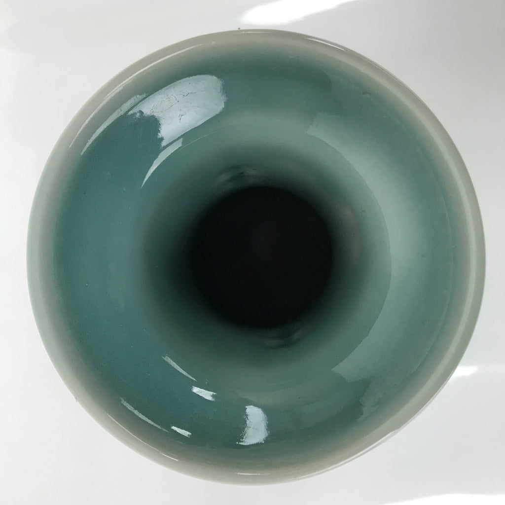Japanese Porcelain Flower Vase Tobe Ware Vtg Tobiseiji Celadon Fish Ear FK103