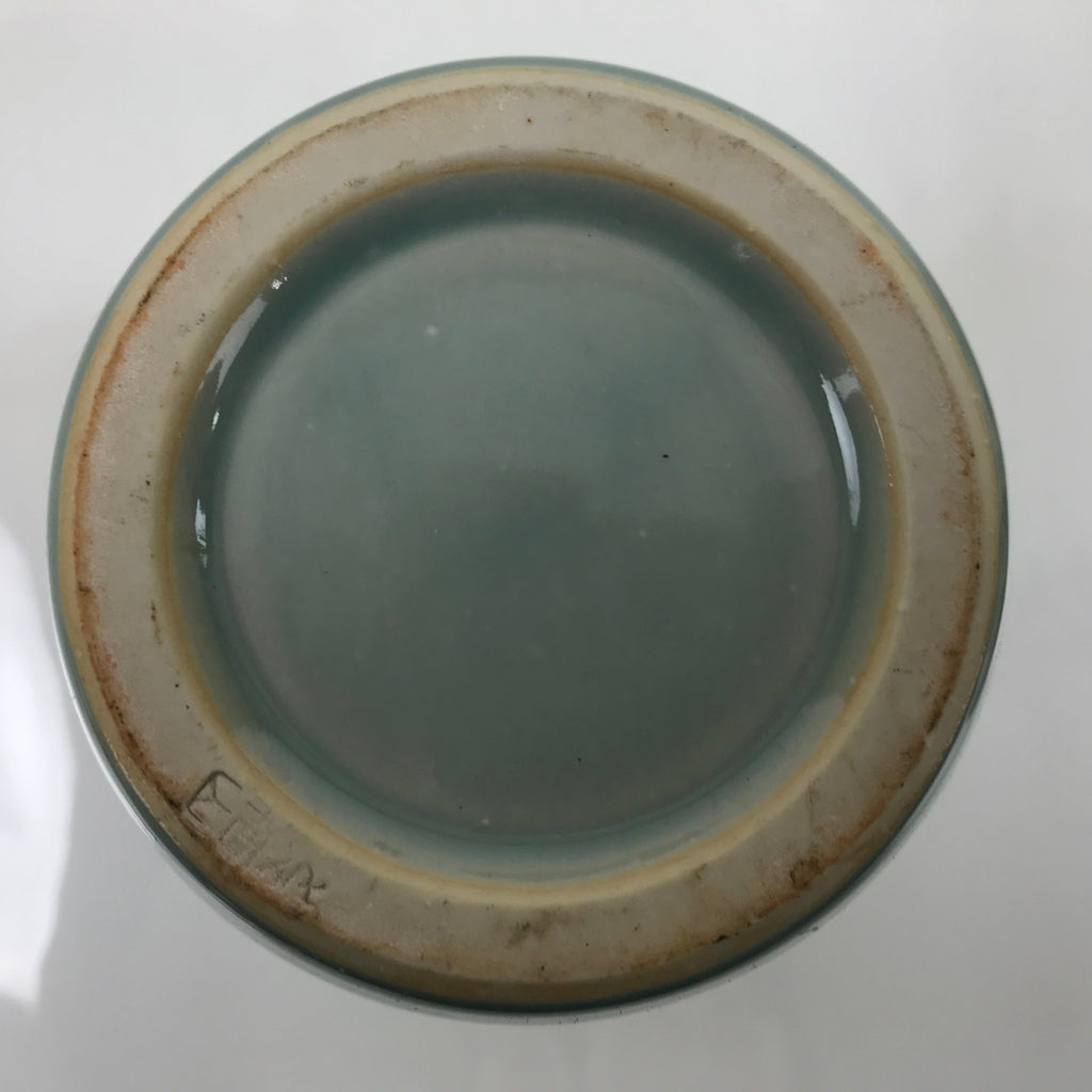 Japanese Porcelain Flower Vase Tobe Ware Vtg Tobiseiji Celadon Fish Ear FK103