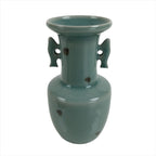 Japanese Porcelain Flower Vase Tobe Ware Vtg Tobiseiji Celadon Fish Ear FK103