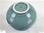 Japanese Porcelain Flower Vase Vtg Big Round Floral Blue Light Green Boxed PX745