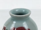 Japanese Porcelain Flower Vase Vtg Celadon Green Kabin Seiji Peony Floral FK235