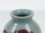 Japanese Porcelain Flower Vase Vtg Celadon Green Kabin Seiji Peony Floral FK235