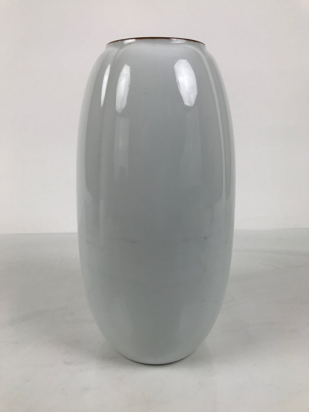 Japanese Porcelain Flower Vase Vtg Ikebana Arrangement Kabin Brown White FK226